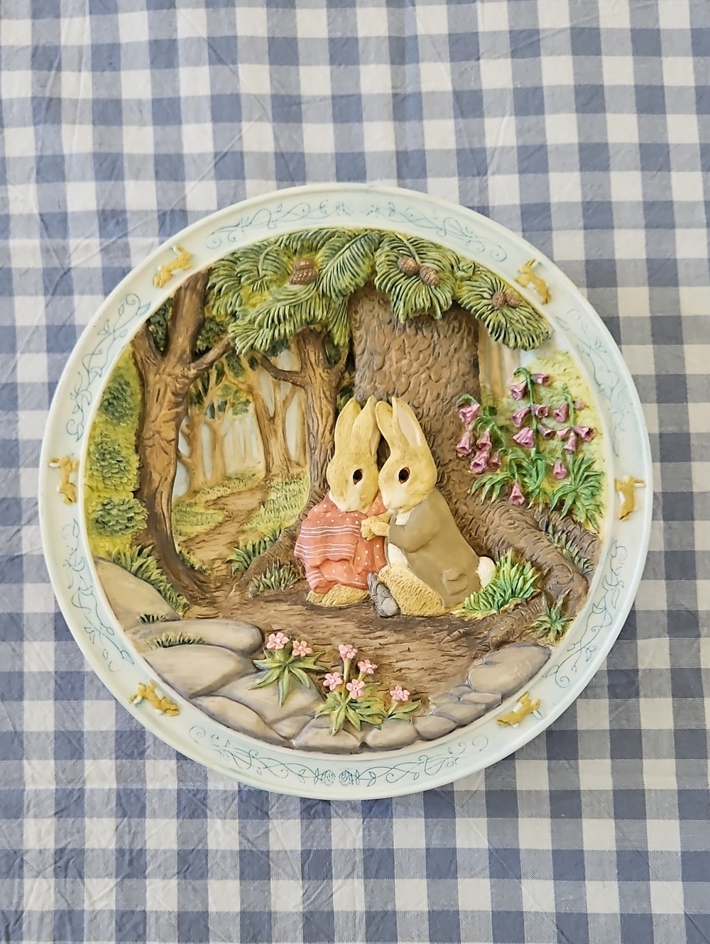 Beatrix Potter Musical Wall Plate "Beside His Cousin"